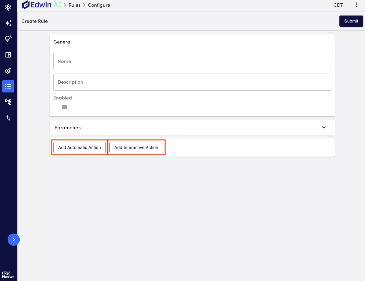Edwin AI Create Rule Form
